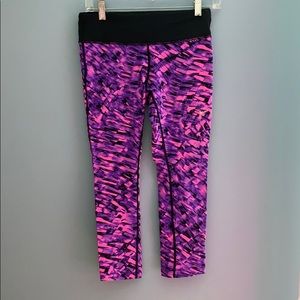 Nike pink purple small crop leggings neon